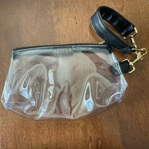 Clear zippered wristlet